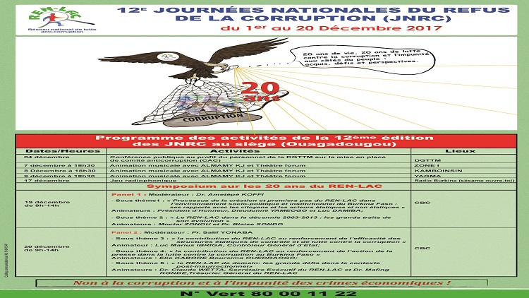 12e édition JNRC et 20e anniversaire du REN-LAC. Le Programme à Ouagadougou et dans les CRAC.